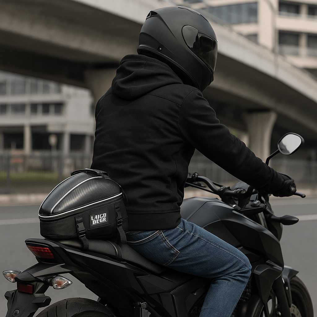 Sacoche de selle moto carbone – Compacte & rigide étanche – TheRiderBag™