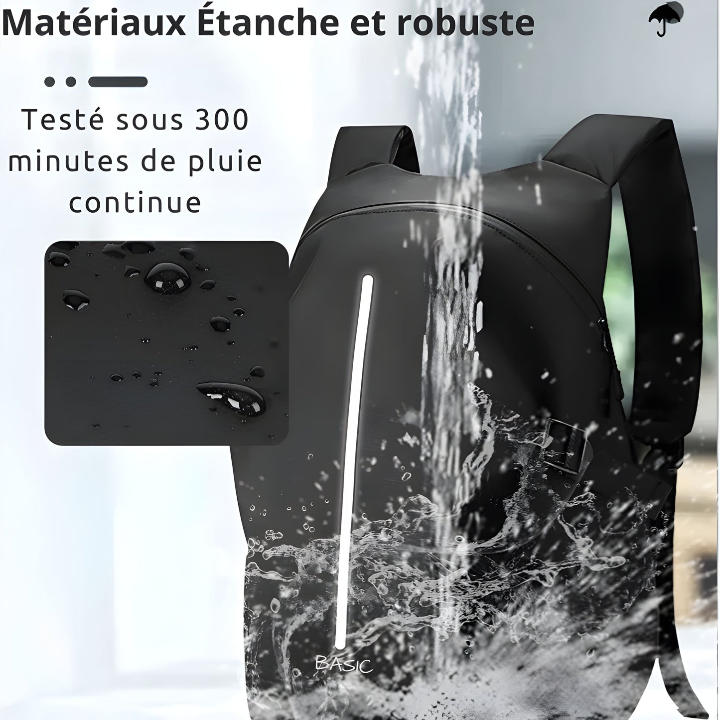 Sac à dos moto étanche avec bandes réfléchissantes