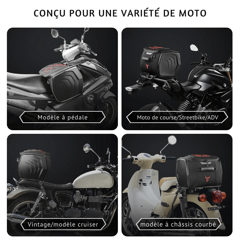 Sacoche de selle rigide moto – 25 L étanche coque renforcée – TheRiderBag™