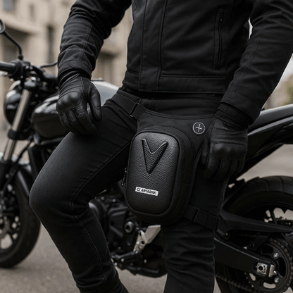 Sacoche de jambe rigide compacte – Coque EVA & tissu étanche – TheRiderBag™