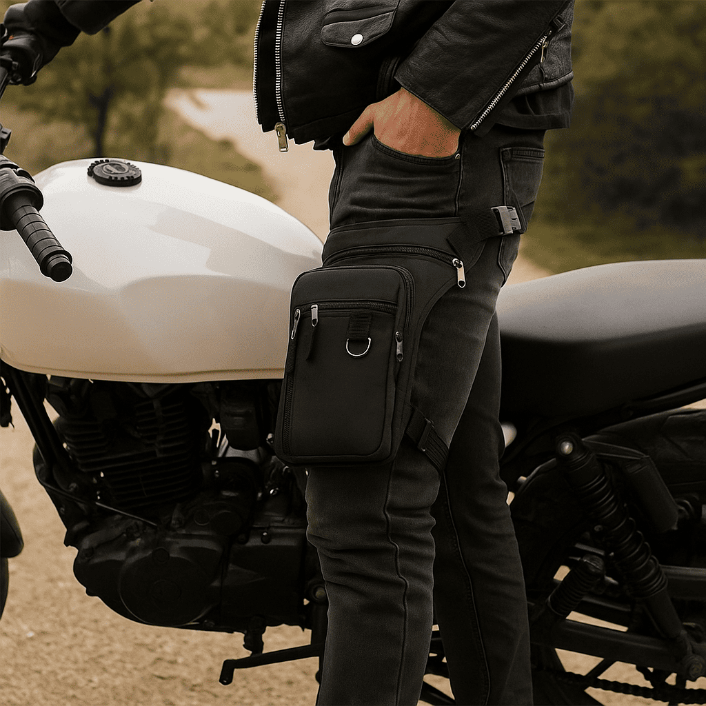 Sacoche de jambe moto multi-poches – TheRiderBag™