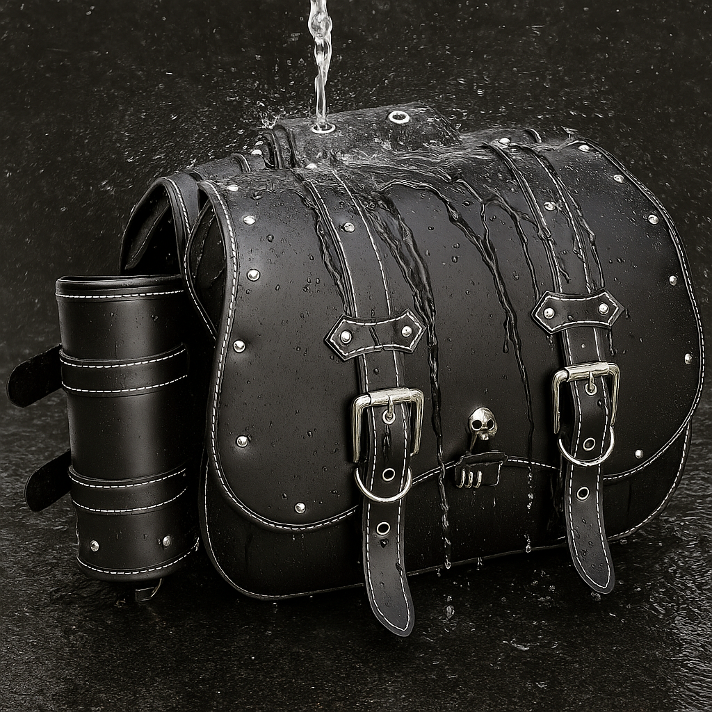 Paire de Sacoches cavalières latérales moto – Rigides vintage en cuir  – TheRiderBag™
