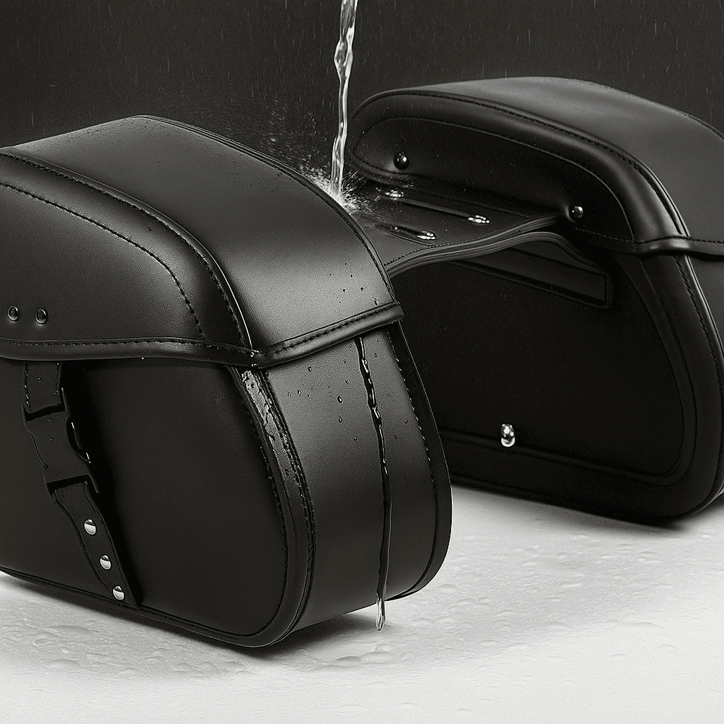 Paire de Sacoches scavalières latérales moto Cuir souple  – TheRiderBag™