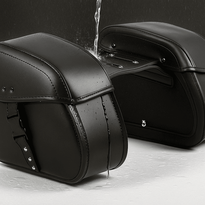Paire de Sacoches scavalières latérales moto Cuir souple  – TheRiderBag™