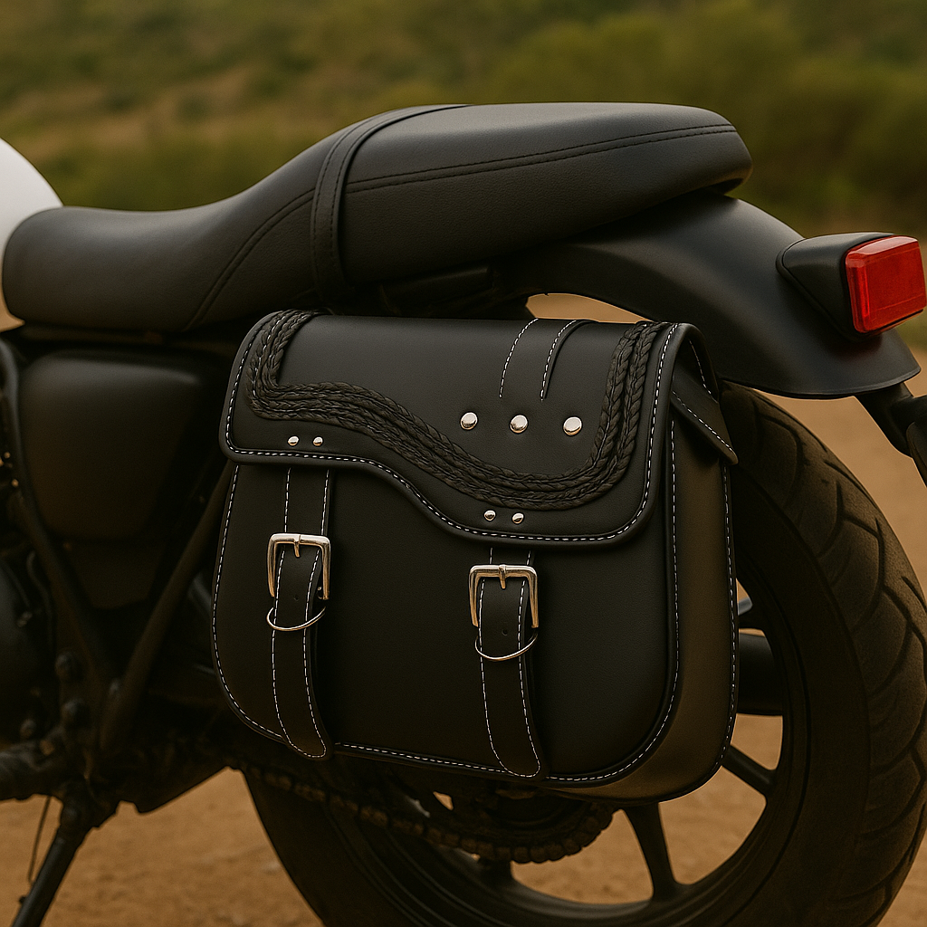 Sacoches cavalières latérales rigides – Paire tressée en cuir  – TheRiderBag™