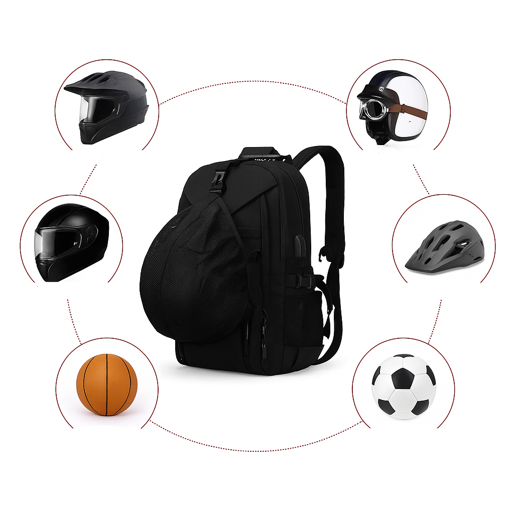 Sac à dos moto étanche extensible avec porte-casque & PC 16" | TheRiderBag™