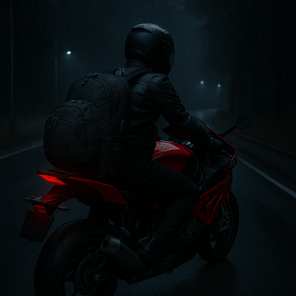 Sac à dos moto étanche extensible avec porte-casque & PC 16" | TheRiderBag™