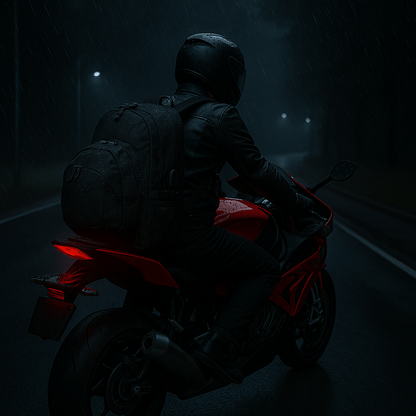 Sac à dos moto étanche extensible avec porte-casque & PC 16" | TheRiderBag™
