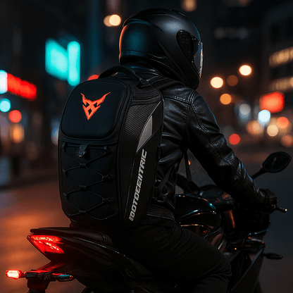 Sac à dos moto étanche extensible pour casque intégral – compatible selle arrière | TheRiderBag™