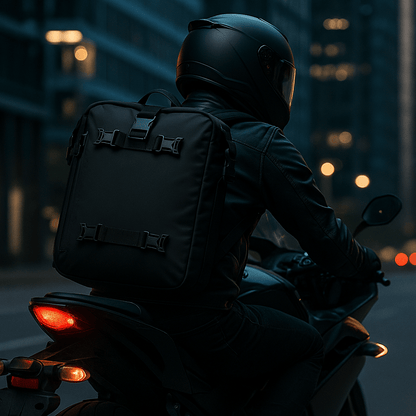 Sac de selle moto étanche 10L à 30L convertible en sac à dos | TheRiderBag™