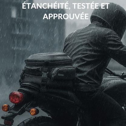 Sacoche de selle moto extensible – 12 à 18 L avec coque EVA – TheRiderBag™