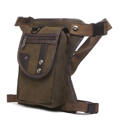 Sacoche de jambe moto en toile – Ceinture & cuisse, style casual | TheRiderBag™