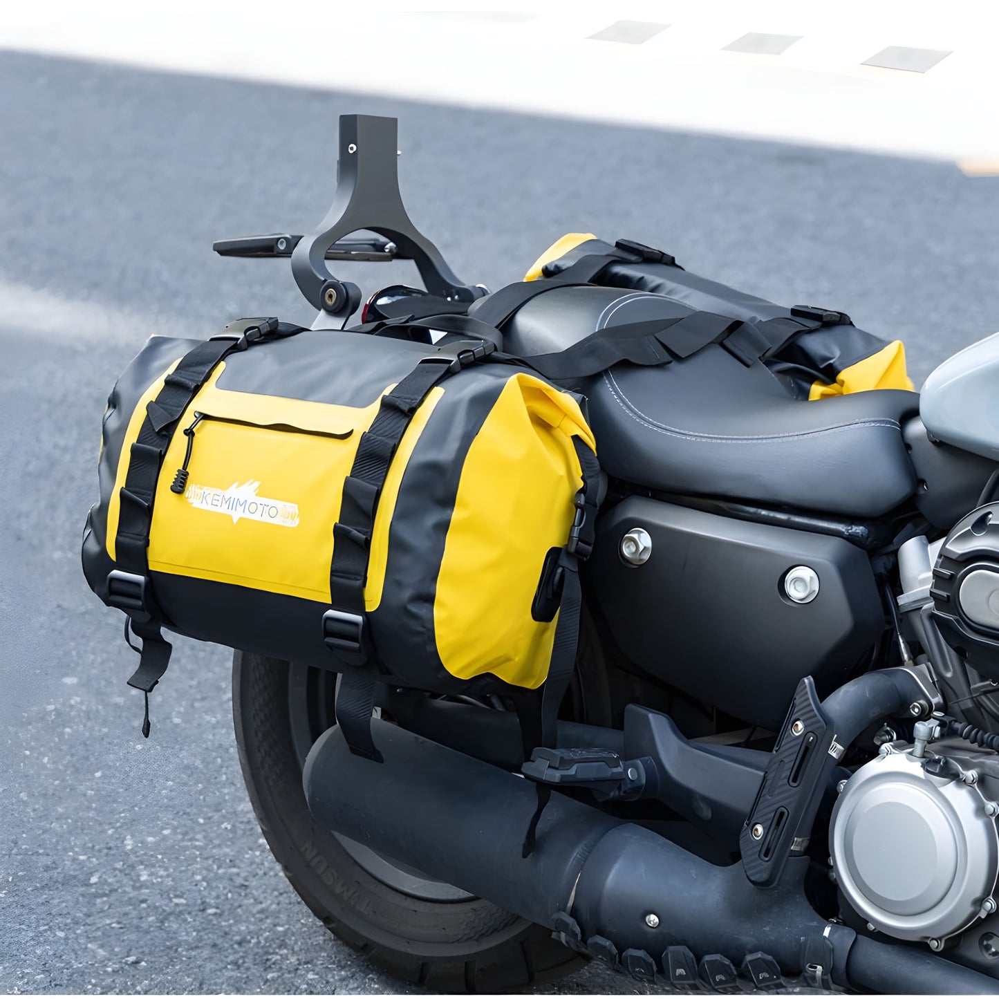 Paire de Sacoches cavalières moto 50L étanches – Universelles Adventure – TheRiderBag™