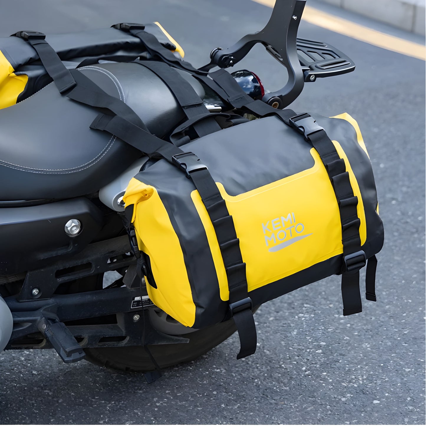 Paire de Sacoches cavalières moto 50L étanches – Universelles Adventure – TheRiderBag™