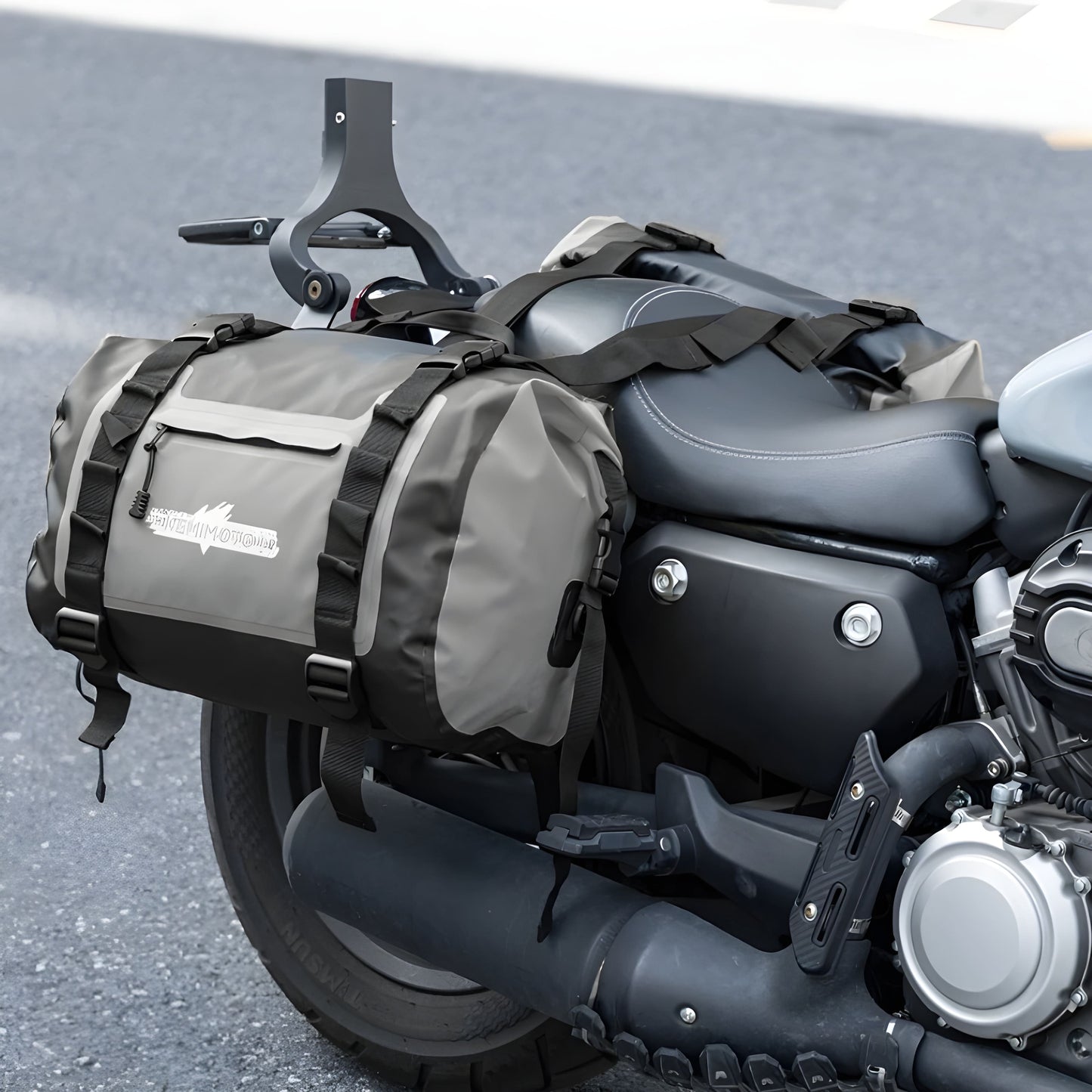 Paire de Sacoches cavalières moto 50L étanches – Universelles Adventure – TheRiderBag™