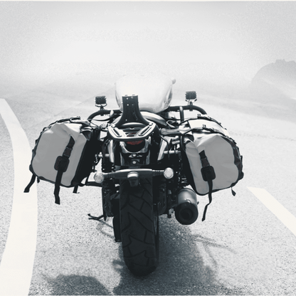 Paire de Sacoches cavalières moto 50L étanches – Universelles Adventure – TheRiderBag™