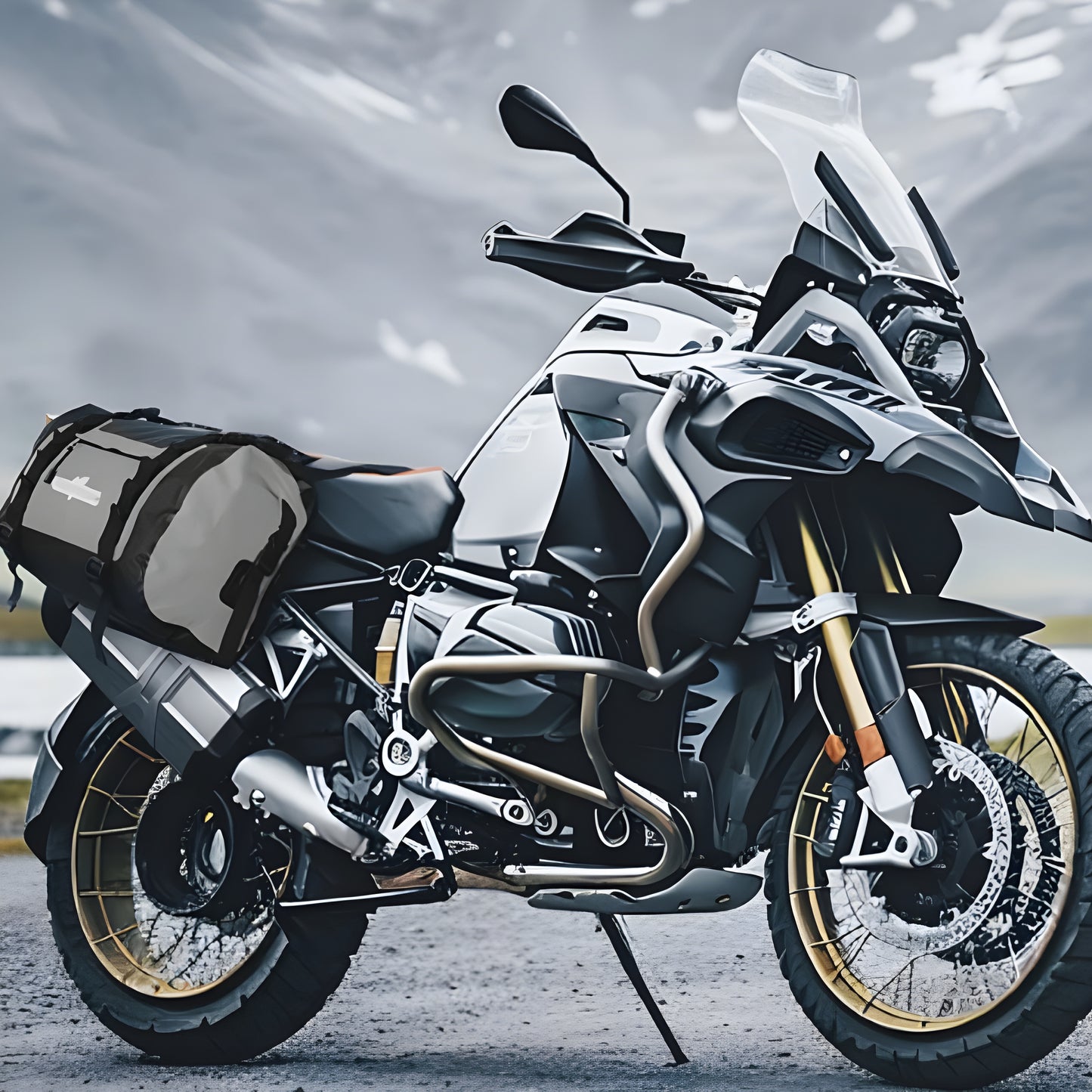Paire de Sacoches cavalières moto 50L étanches – Universelles Adventure – TheRiderBag™