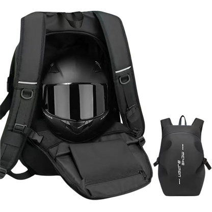 Sac à dos moto étanche 35L avec ouverture double & porte-casque intégré | TheRiderBag™