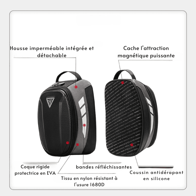Sacoche réservoir moto magnétique  étanche & réflecteurs | TheRiderBag™
