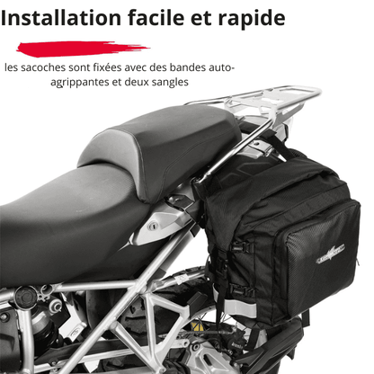 Paire de Sacoches cavalières latérales moto – 50 L étanches & souples – TheRiderBag™