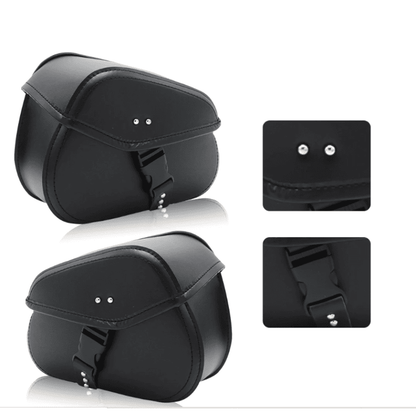 Paire de Sacoches scavalières latérales moto Cuir souple  – TheRiderBag™