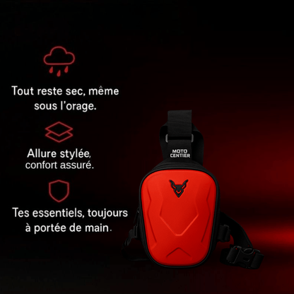 Sacoche de jambe rouge - rigide étanche – EVA haute protection – TheRiderBag™