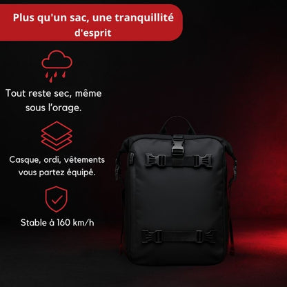 Sac de selle moto étanche 10L à 30L convertible en sac à dos | TheRiderBag™
