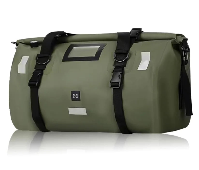 Sacoche de selle étanche moto – 66L roll-top & haute résistance – TheRiderBag™