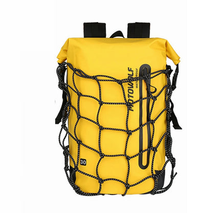Sac à dos moto étanche 30L avec filet casque & design réfléchissant | TheRiderBag™