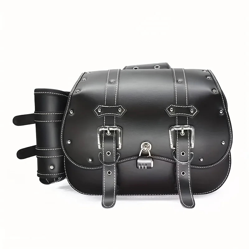 Paire de Sacoches cavalières latérales moto – Rigides vintage en cuir  – TheRiderBag™