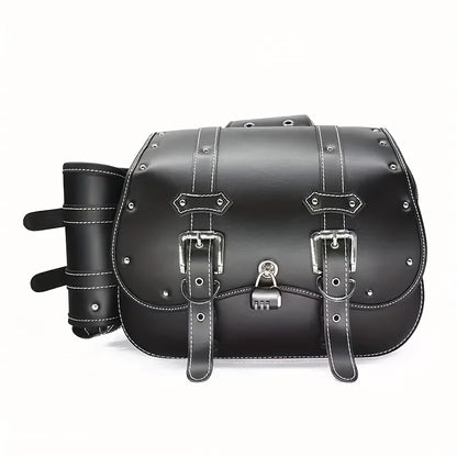 Paire de Sacoches cavalières latérales moto – Rigides vintage en cuir  – TheRiderBag™
