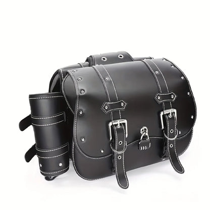 Paire de Sacoches cavalières latérales moto – Rigides vintage en cuir  – TheRiderBag™