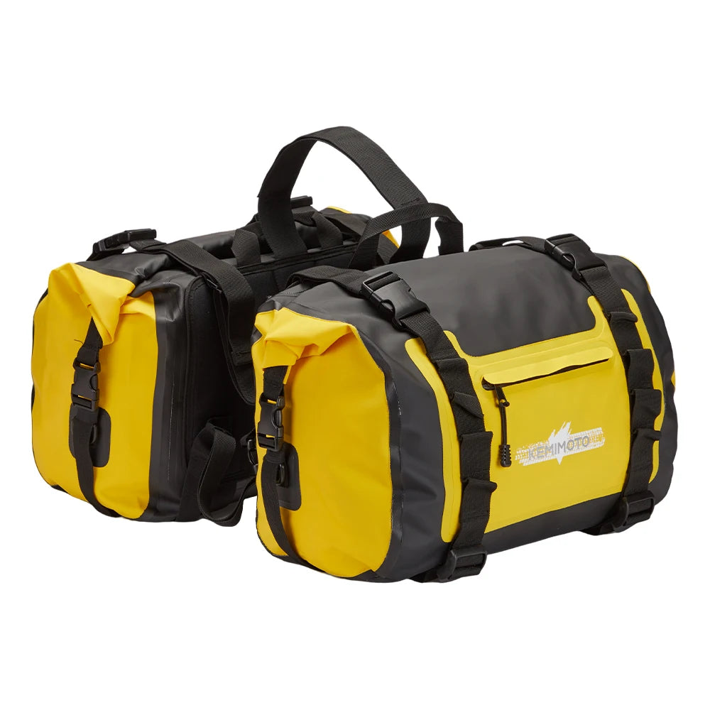 Paire de Sacoches cavalières moto 50L étanches – Universelles Adventure – TheRiderBag™
