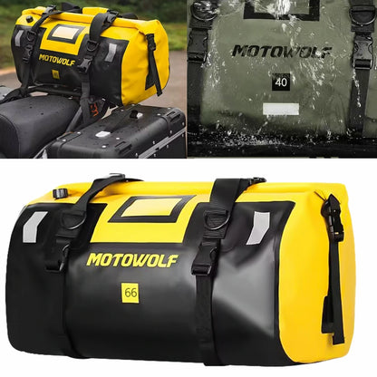 Sacoche de selle étanche moto – 66L roll-top & haute résistance – TheRiderBag™