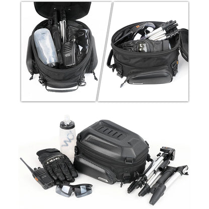 Sacoche de selle moto extensible – 12 à 18 L avec coque EVA – TheRiderBag™
