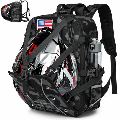Sac à dos moto étanche 30L avec porte-casque extensible | TheRiderBag™