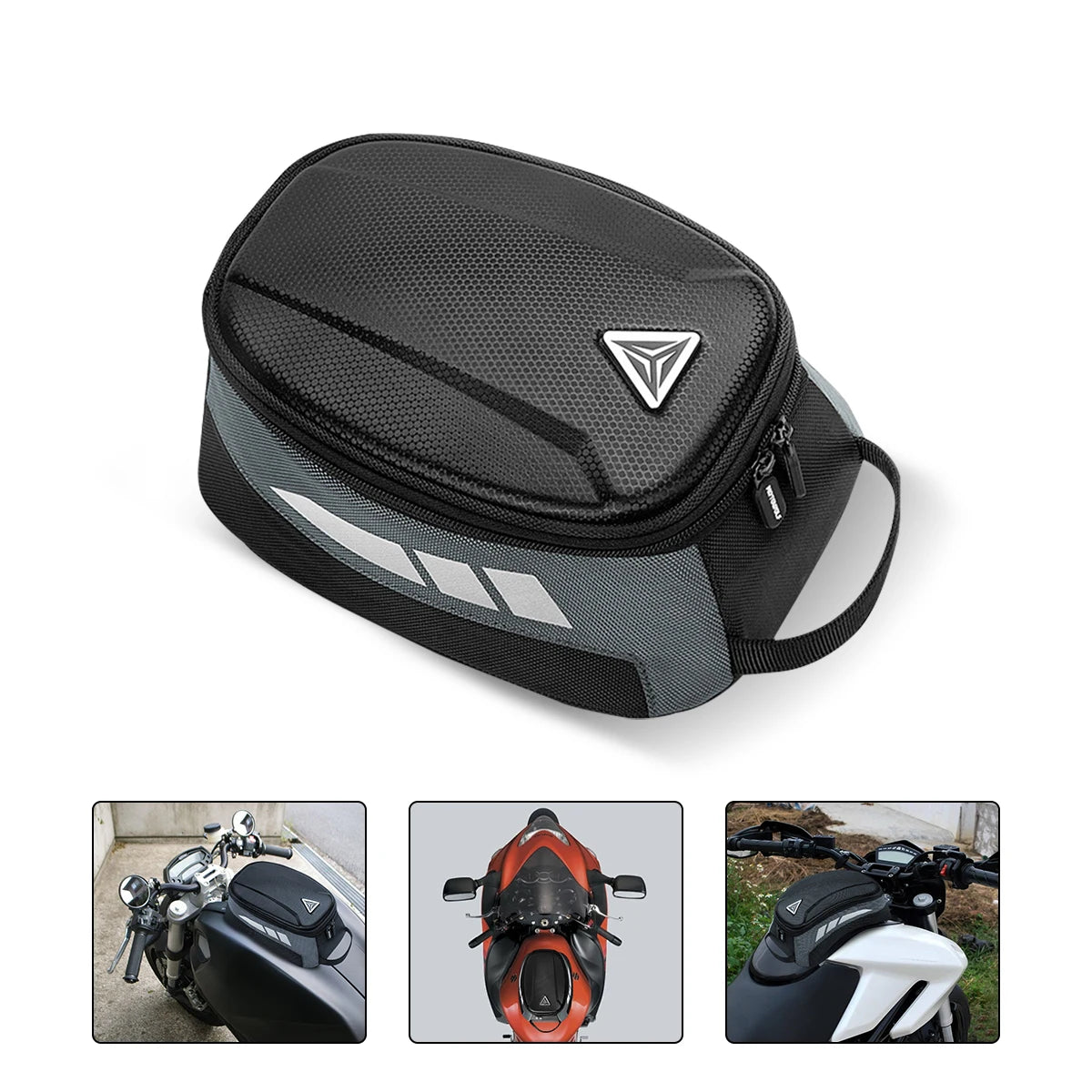 Sacoche réservoir moto magnétique  étanche & réflecteurs | TheRiderBag™
