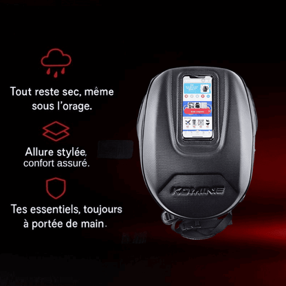 Sacoche réservoir moto aimantée rigide étanche avec écran tactile GPS | TheRiderBag™