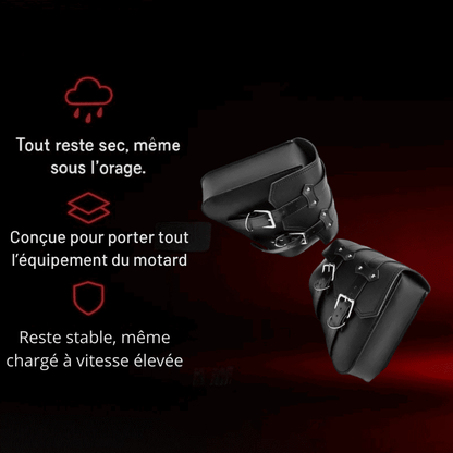 Paire de Sacoches cavalières latérales compactes – Cuir rigide  – TheRiderBag™