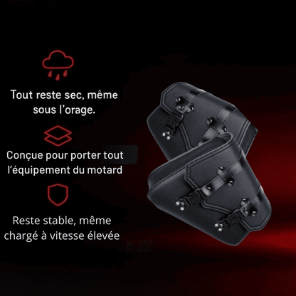 Paire de Sacoches cavalières latérales compactes  – Cuir mat – TheRiderBag™
