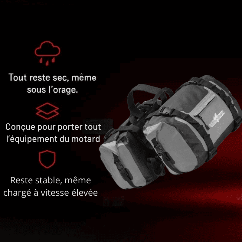Paire de Sacoches cavalières moto 50L étanches – Universelles Adventure – TheRiderBag™