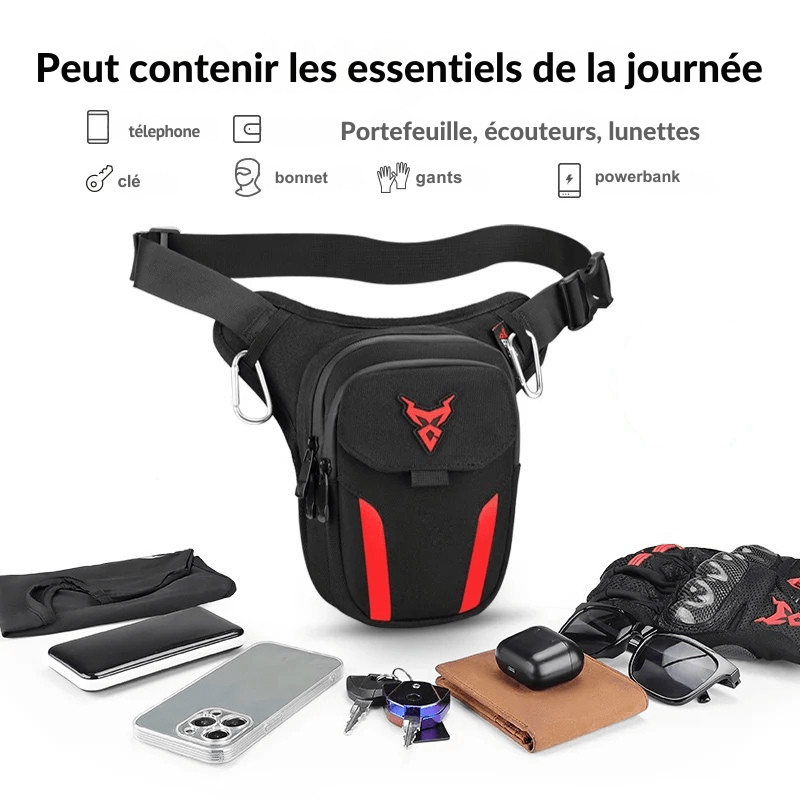 Sacoche de jambe moto étanche pour Femme avec lumière LED | TheRiderBag™