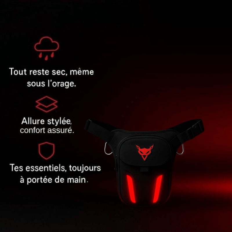 Sacoche de jambe moto étanche pour Femme avec lumière LED | TheRiderBag™